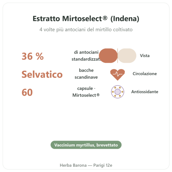 Mirtillo selvatico estratto – Dynveo – 60 capsule benefici e dati chiave Paris Herba Barona