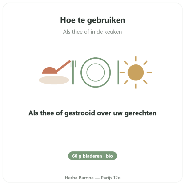 Moringa bio bladeren 60 g gebruiksaanwijzing en dosering Paris Herba Barona