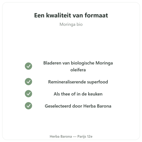 Moringa bio bladeren 60 g kwaliteit Paris Herba Barona