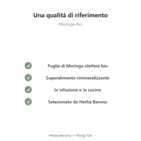 Moringa bio in foglie 60 g qualità Paris Herba Barona