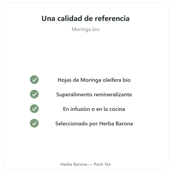 Moringa Bio en Hoja – 60 g calidad Paris Herba Barona