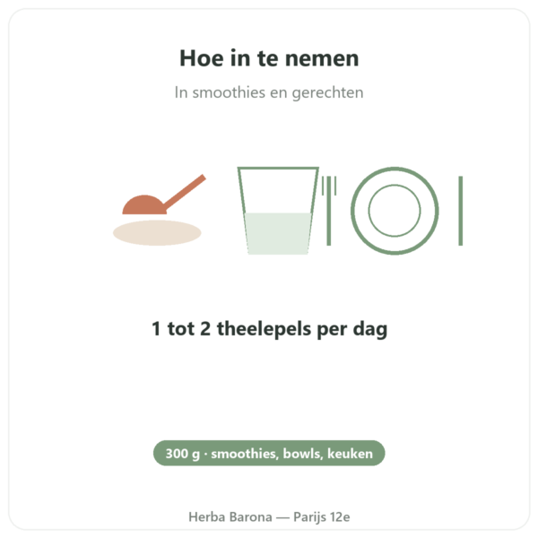 Moringa Bio poeder 300 g – Bioptimal – Superfood gebruiksaanwijzing en dosering Paris Herba Barona