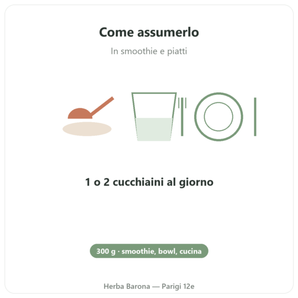 Moringa Bio Polvere – Bioptimal – 300 g modo d'uso e dosaggio Paris Herba Barona