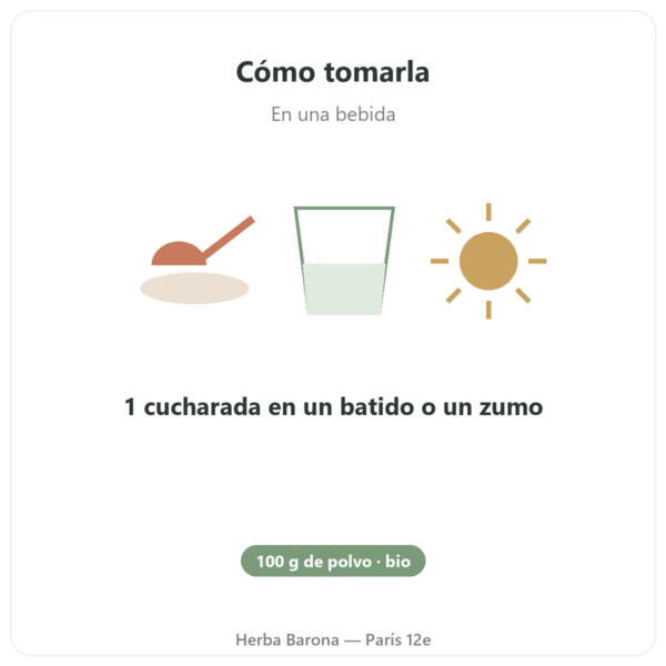 Moringa Bio en Polvo – 100 g – Bioptimal – Superalimento modo de empleo y dosis Paris Herba Barona