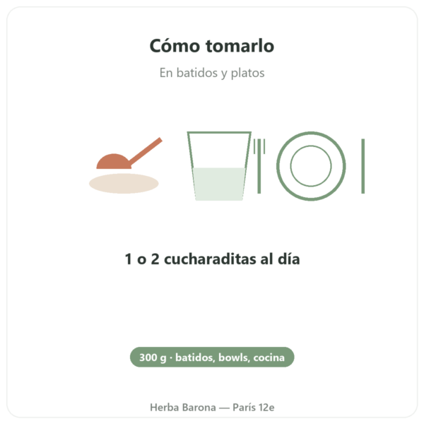 Moringa Bio en Polvo – 300 g – Bioptimal – Superalimento modo de empleo y dosis Paris Herba Barona