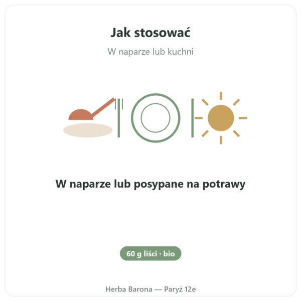 Moringa bio w liściach 60 g sposób użycia i dawkowanie Paris Herba Barona