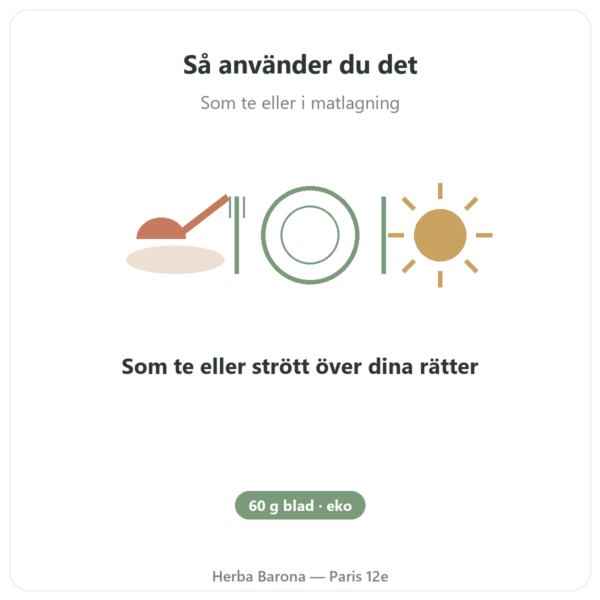 Moringa bio blad 60 g användning och dosering Paris Herba Barona