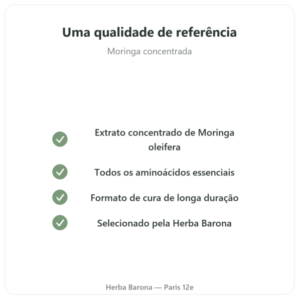 Moringa concentrado 300 mg – 200 cápsulas qualidade Paris Herba Barona