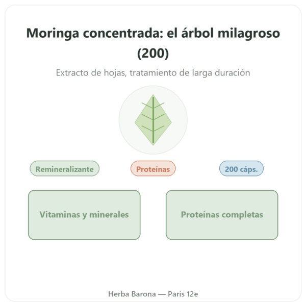 Moringa Concentrado 300 mg – 200 Cápsulas presentación Paris Herba Barona
