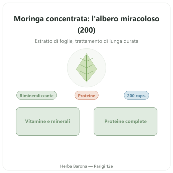 Moringa concentrato 300 mg – 200 capsule presentazione Paris Herba Barona