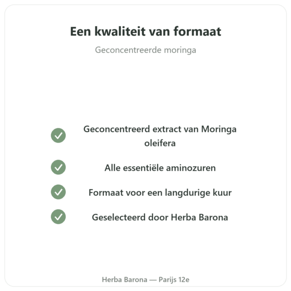 Moringa Geconcentreerd 300 mg – 200 capsules kwaliteit Paris Herba Barona