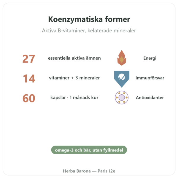 Multivitaminer Multi 27 – Dynveo – 60 Kapslar fördelar och nyckelfakta Paris Herba Barona