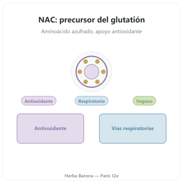 N-Acetil-Cisteína NAC – Dynveo – 600mg – 60 cápsulas presentación Paris Herba Barona