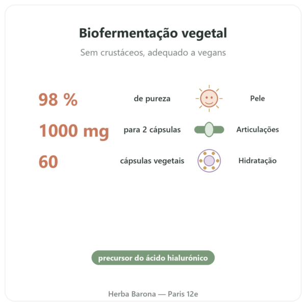 N-Acetil Glucosamina (NAG) 500mg – 60 cápsulas – Dynveo benefícios e dados principais Paris Herba Barona