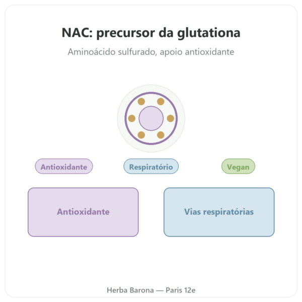 N-Acetil-Cisteína NAC – Dynveo – 600mg – 60 cápsulas apresentação Paris Herba Barona
