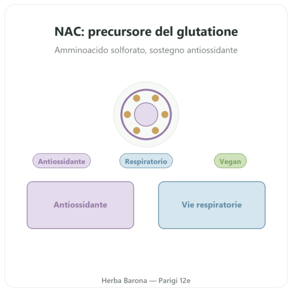 N-Acetil-Cisteina NAC – Dynveo – 600mg – 60 capsule presentazione Paris Herba Barona
