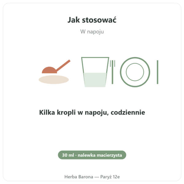 Nalewka macierzysta z propolisu Propolia, skoncentrowana 30 ml sposób użycia i dawkowanie Paris Herba Barona