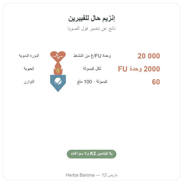 ناتوكيناز Dynveo 100 ملغ 60 كبسولة الفوائد والمعطيات الرئيسية Paris Herba Barona