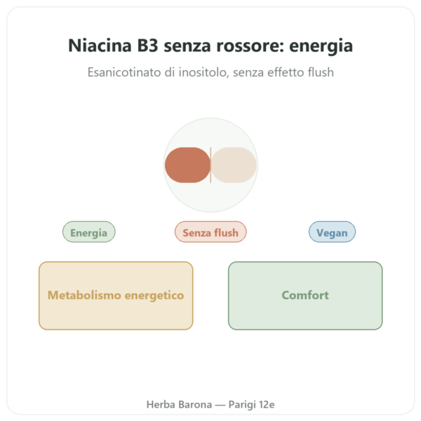 Niacina B3 Flush Free – senza arrossamento – 90 Capsule Veg. Now Foods presentazione Paris Herba Barona