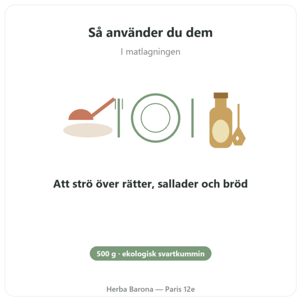 Nigellafrön Ekologiska – Kräuterland – 500 g användning och dosering Paris Herba Barona