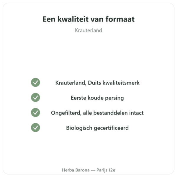 Nigellazaadolie Ongefilterd Bio – 500ml – Krauterland kwaliteit Paris Herba Barona