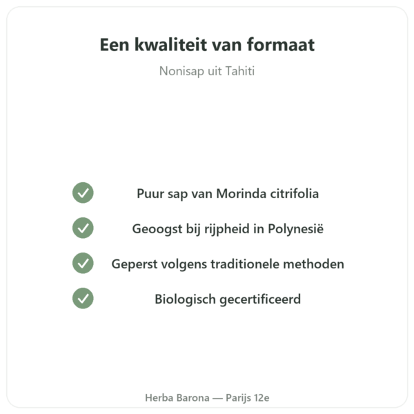 Biologisch Noni-sap uit Tahiti 1 liter kwaliteit Paris Herba Barona