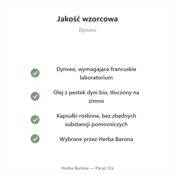 Olej z pestek dyni Dynveo 60 kaps. jakość Paris Herba Barona