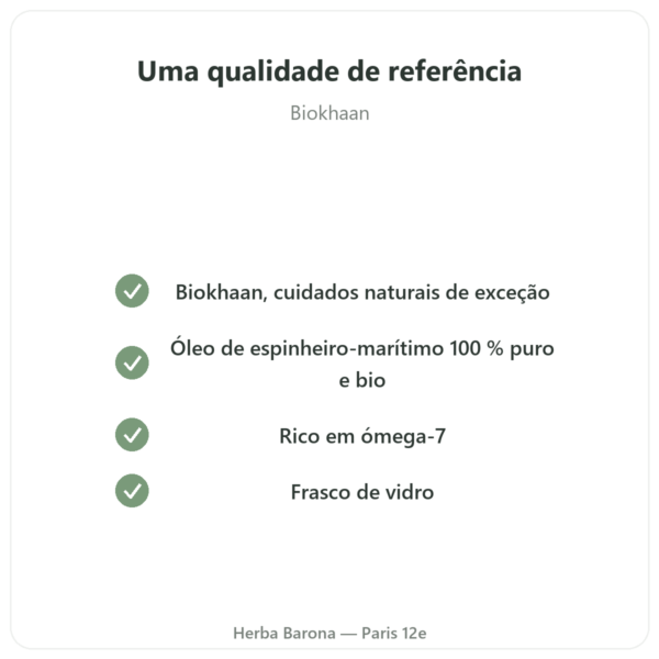 Óleo Vegetal de Espinheiro-Amarelo Bio – 100ml – Biokhaan qualidade Paris Herba Barona