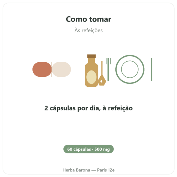Óleo de Fígado de Bacalhau 500 mg 60 cápsulas DYNVEO modo de uso e dosagem Paris Herba Barona