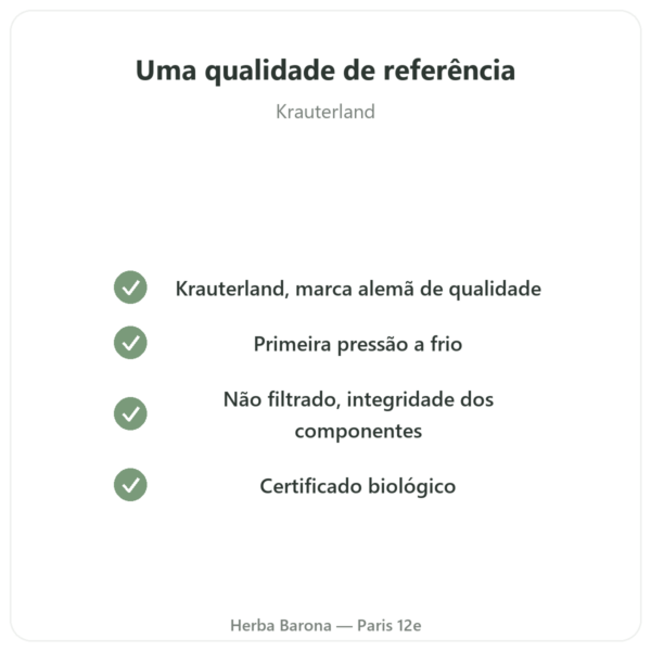 Óleo de Nigela Não Filtrado Bio 500 ml – Krauterland qualidade Paris Herba Barona