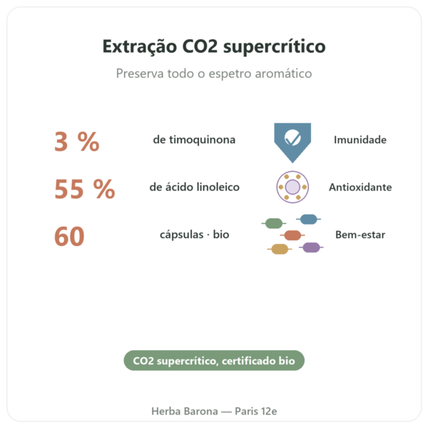Óleo de Nigela (cominho preto) Dynveo 60 cápsulas benefícios e dados principais Paris Herba Barona