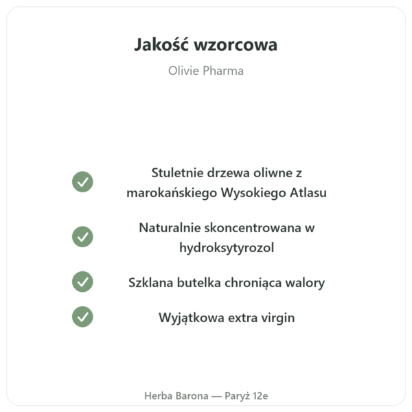 Olivie Plus 30x – czysta oliwa z oliwek 250 ml w szkle jakość Paris Herba Barona
