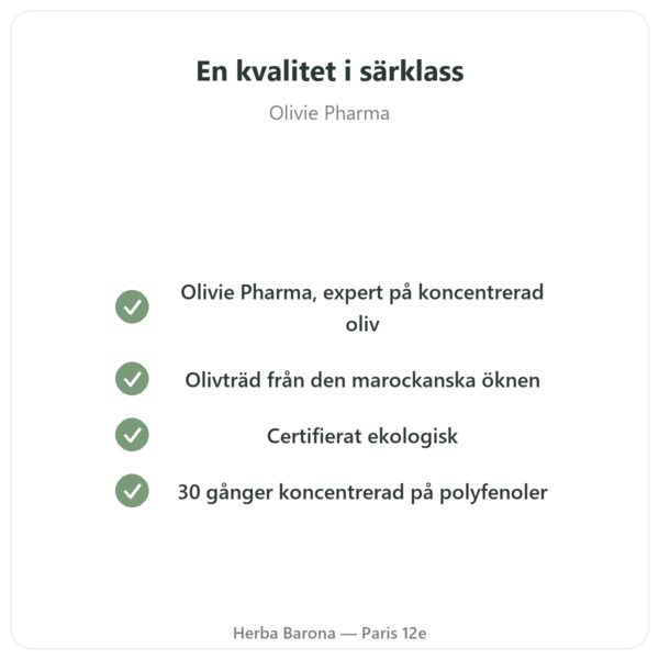 Olivie Riche / Olivie Force Ekologisk – 100 kapslar – Olivie Pharma kvalitet Paris Herba Barona