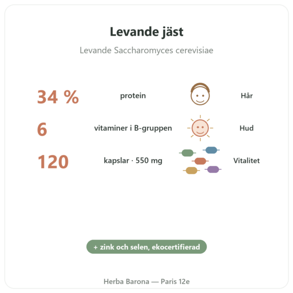 Öljäst Bio Dynveo 120 kapslar 550 mg fördelar och nyckelfakta Paris Herba Barona