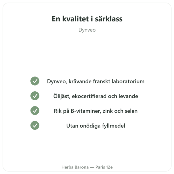 Öljäst Bio Dynveo 120 kapslar 550 mg kvalitet Paris Herba Barona