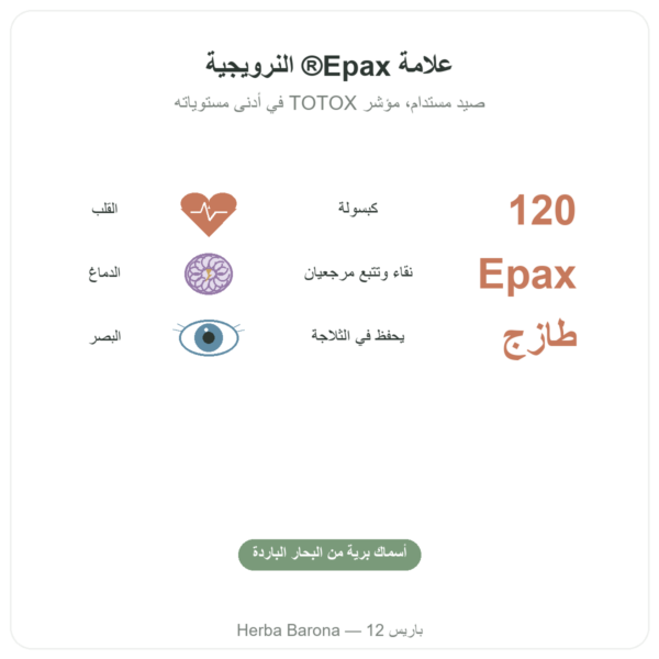 أوميغا 3 Epax® Nutrimuscle – 120 كبسولة الفوائد والمعطيات الرئيسية Paris Herba Barona