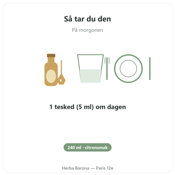 Omega-3 flytande LYSI Citron Island 240 ml användning och dosering Paris Herba Barona