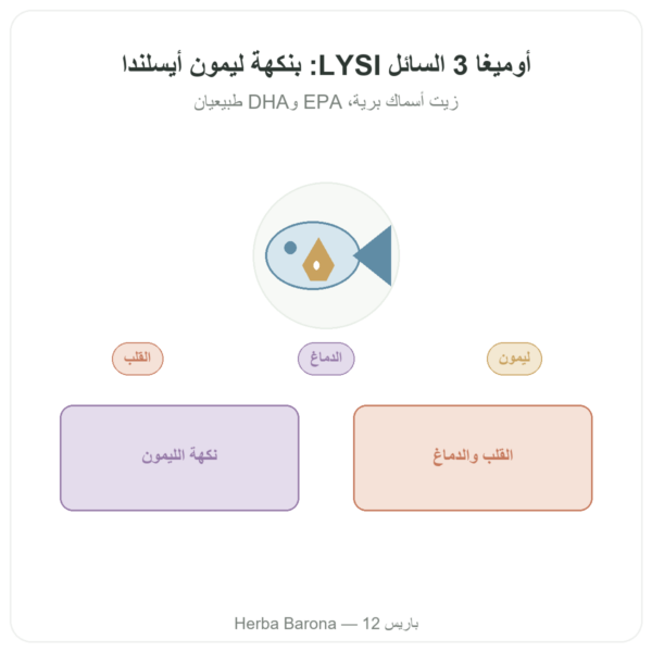 أوميغا-3 سائل LYSI ليمون آيسلندا 240 مل عرض المنتج Paris Herba Barona