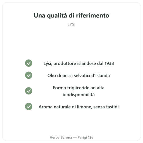 Omega-3 Liquido LYSI Limone Islanda – 240 ml qualità Paris Herba Barona