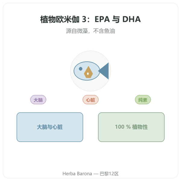 Dynveo 微藻植物 Omega 3 60 粒胶囊 500 mg 产品展示 Paris Herba Barona