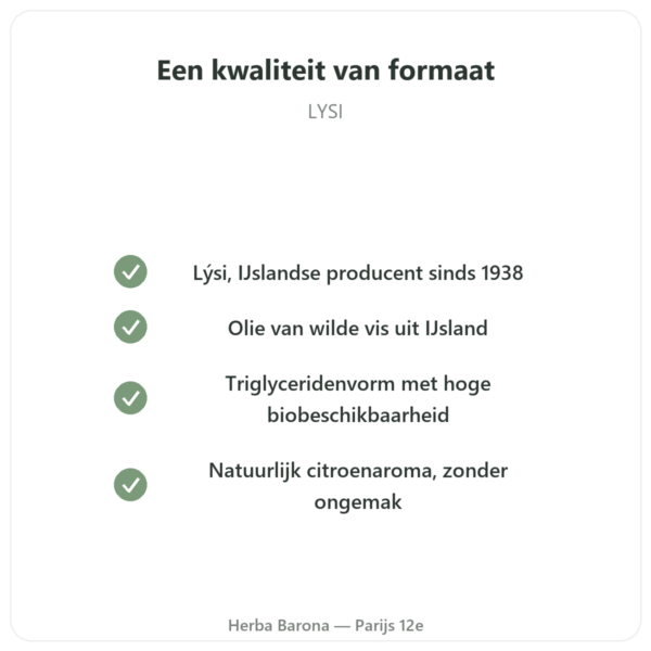 Omega-3 vloeibaar LYSI Citroen IJsland 240ml kwaliteit Paris Herba Barona