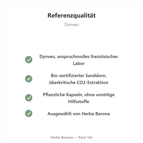 Omega-7 Sanddornöl – Dynveo – 60 Kapseln Qualität Paris Herba Barona