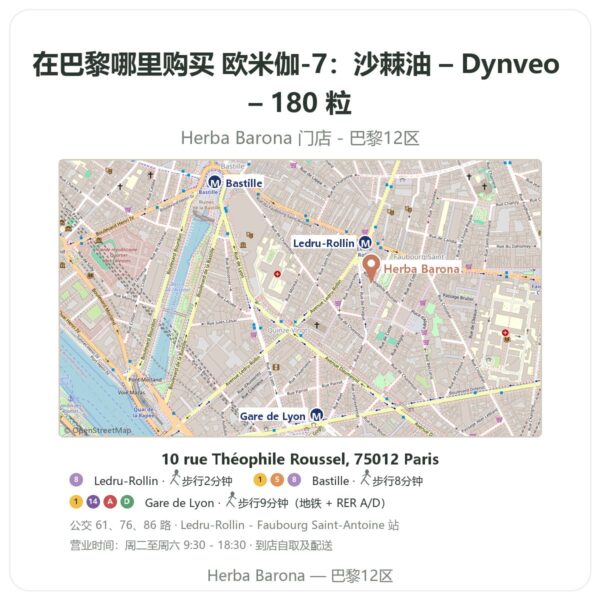 欧米伽-7:沙棘油 – Dynveo – 180 粒 巴黎哪里能买到 - 门店地图 Herba Barona Paris 12e