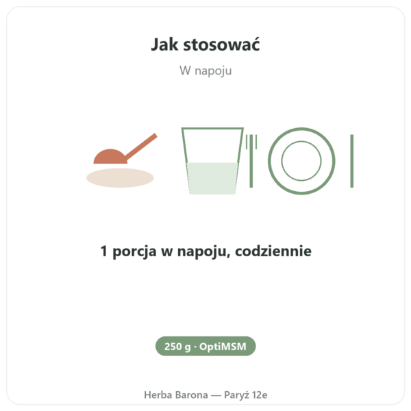 OptiMSM w czystym proszku 250 g – Dynveo sposób użycia i dawkowanie Paris Herba Barona