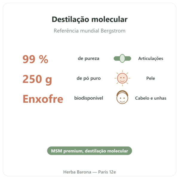 OptiMSM em pó puro 250 g – Dynveo benefícios e dados principais Paris Herba Barona