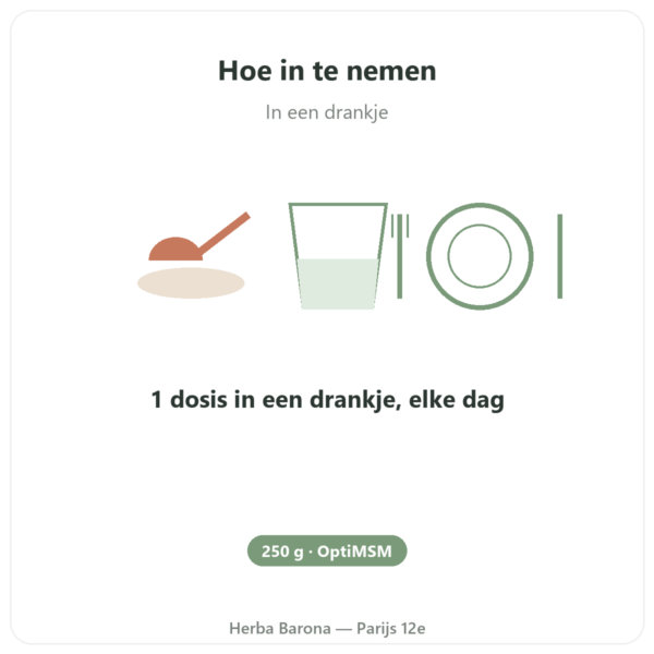 OPTIMSM Poeder Puur 250 g – Dynveo gebruiksaanwijzing en dosering Paris Herba Barona