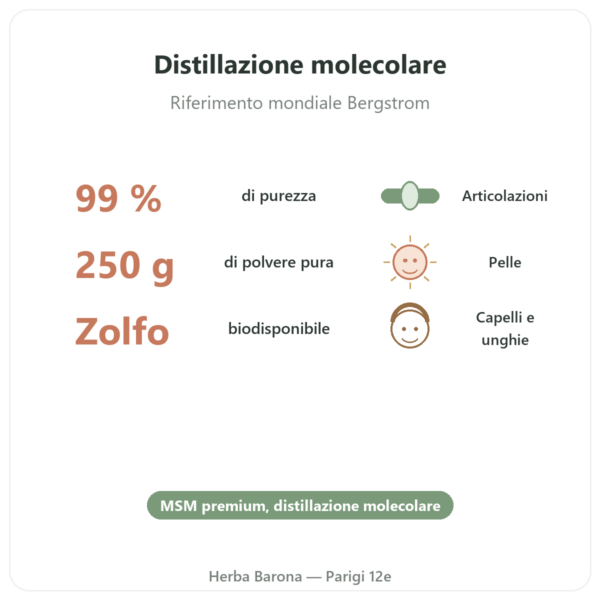 OptiMSM in polvere pura 250 g – Dynveo benefici e dati chiave Paris Herba Barona