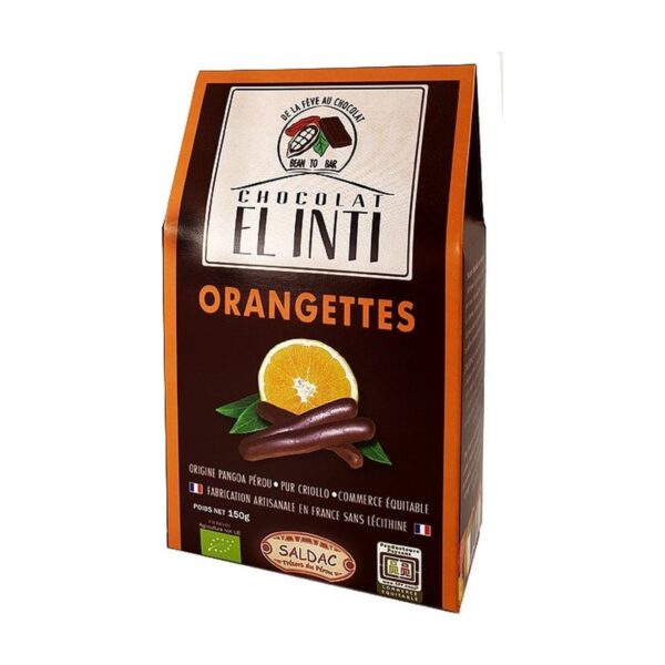 Orangettes BIO Saldac El Inti 150 g chocolat noir Paris Herba Barona
