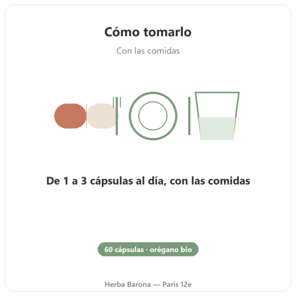 Orégano Bio – Be-Life – 60 Cápsulas modo de empleo y dosis Paris Herba Barona