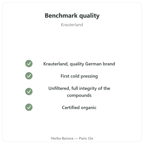 Organic Unfiltered Black Seed Oil 500 ml - Krauterland quality Paris Herba Barona